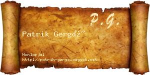 Patrik Gergő névjegykártya